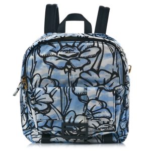 Fendi X JOSHUA VIDES Nylon Flower Clouds Print Pocket Backpack White Celeste Black
