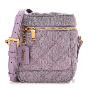 Saint Laurent denim Quilted 80's Vanity Bag Bleached Lilac