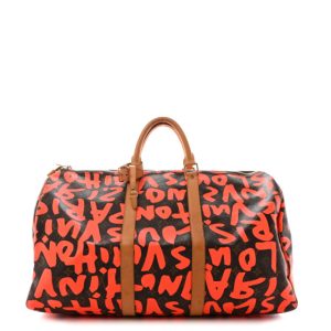 Louis Vuitton Monogram Graffiti Keepall 50 Orange