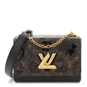 Louis Vuitton Calfskin Monogram Blossom Twist MM Black