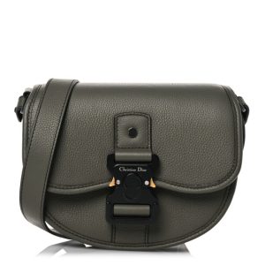 Christian Dior Grained Calfskin Mini Gallop Bag With Strap Green