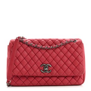 Chanel Iridescent Calfskin Large New Bubble Flap Fuchsia