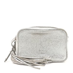 Saint Laurent Metallic Lambskin Monogram Lou Belt Bag Argento