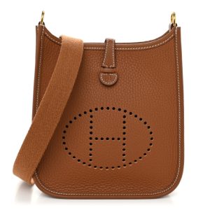 Hermes Taurillon Clemence Evelyne TPM Gold