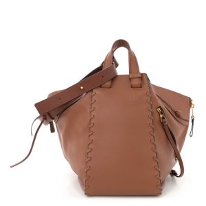 Loewe Calfskin Laced Hammock Shoulder Bag Tan