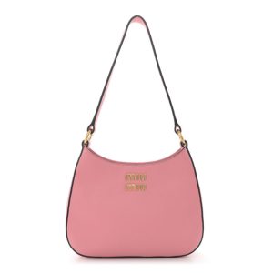 Miu Miu Goatskin Madras Hobo Bag Rosa