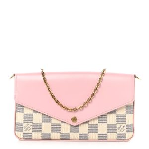 Louis Vuitton Damier Azur Calfskin Pochette Felicie Eau de Rose