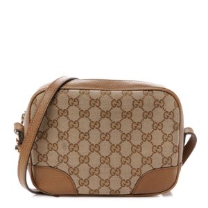 Gucci Monogram Mini Bree Messenger Bag Beige Tabacco