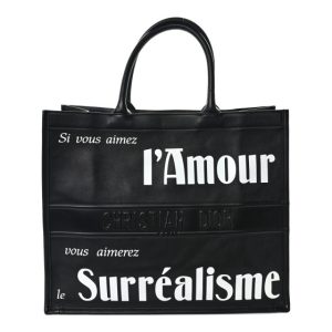 Christian Dior CHRISTIAN DIOR Calfskin Large Surrealism Book Tote Black