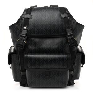 Christian Dior Canvas CD Diamond Hit The Road Backpack Black