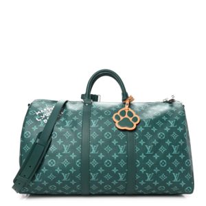 Louis Vuitton Monogram Heritage Keepall Bandouliere 50 Green