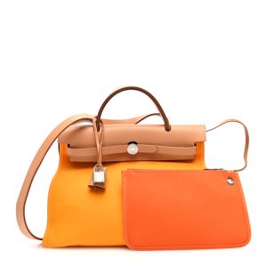 Hermes Vache Hunter Toile Herbag Zip 31 PM Jaune D'Or
