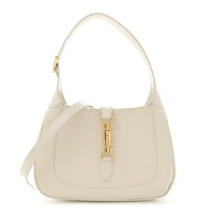 Gucci Boarded Dyana Lux Calfskin Small Jackie 1961 Hobo Mystic White