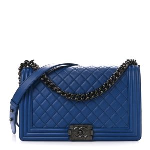 Chanel Calfskin Quilted New Medium Boy Flap Blue