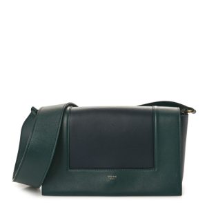 Celine Shiny Smooth Calfskin Medium Frame Shoulder Bag Amazone Dark Navy