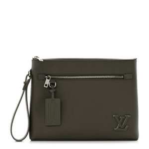 Louis Vuitton Calfskin Aerogram Takeoff Pouch Khaki