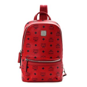 MCM Visetos Klassik Small Sling Bag Ruby Red