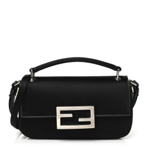 Fendi Silk Satin Phone Baguette Black
