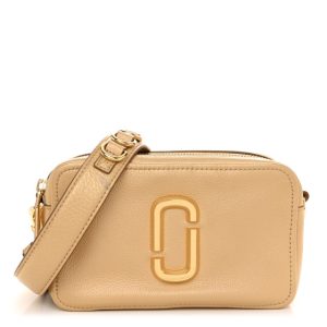 Marc Jacobs Pearlized Supple Natural Grain Calfskin The Softshot 21 Bag Gold