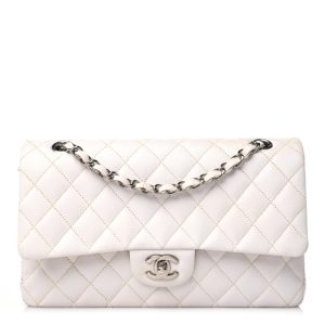 Chanel Caviar Quilted Medium Double Flap White
