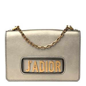Christian Dior Metallic Calfskin J'Adior Mini Chain Flap Bag Gold