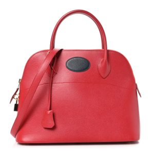Hermes Courchevel Bi-Color Bolide 31 Rouge Vif Bleu Indigo