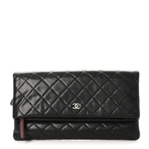 Chanel Caviar Quilted CC Beauty Clutch Black