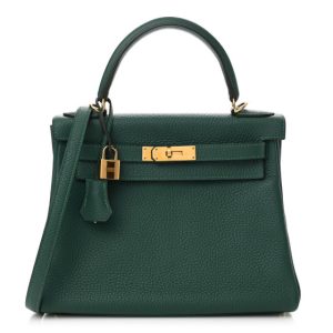 Hermes Taurillon Clemence Kelly Retourne 28 Malachite