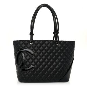 Chanel Calfskin Quilted Large Cambon Tote Black