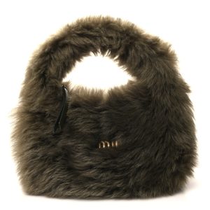 Miu Miu Sheepskin Mini Wander Hobo Green