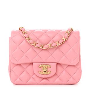 Chanel Lambskin Quilted Mini Square Flap Light Pink