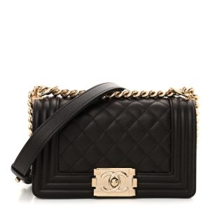 Chanel Caviar Quilted Small Boy Flap Dark Brown