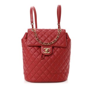 Chanel Lambskin Quilted Small Urban Spirit Backpack Red