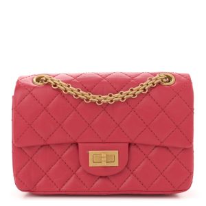 Chanel Aged Calfskin Quilted 2.55 Reissue Mini Flap Red