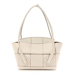 Bottega Veneta French Calfskin Maxi Intrecciato Small Arco Bianco
