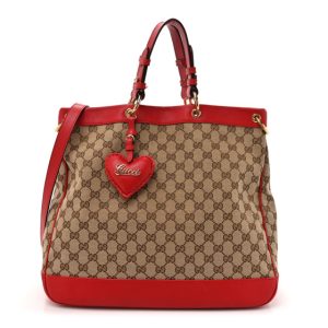 Gucci Monogram Medium Valentine Top Handle Bag Red
