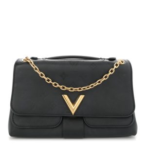 Louis Vuitton Monogram Cuir Plume Ecume Very Chain Bag Black