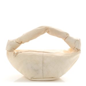 Bottega Veneta Jacquard Mini Double Knot Bag Ivory