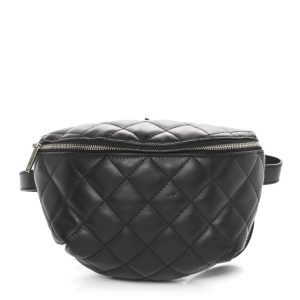 Chanel Calfskin Quilted Waist Belt Bag Black