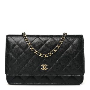 Chanel Caviar Quilted Wallet on Chain WOC Black