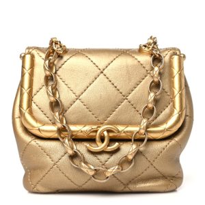 Chanel Metallic Lambskin Quilted Micro My Crush Bag Gold