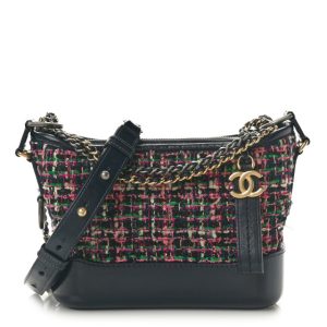 Chanel Tweed Calfskin Small Gabrielle Hobo Multi