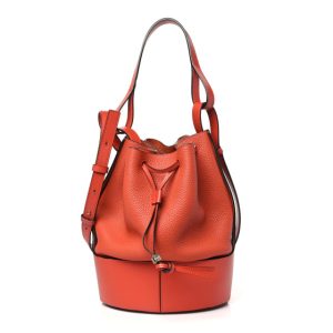 Loewe Calfskin Medium Balloon Bucket Bag Pumpkin
