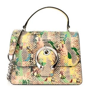 Jimmy Choo Elaphe Snakeskin Madeline Crossbody Satchel Rainbow