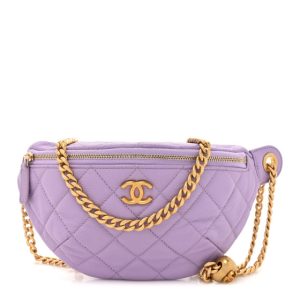 Chanel Caviar Quilted Sweetheart Belt Bag Light Purple