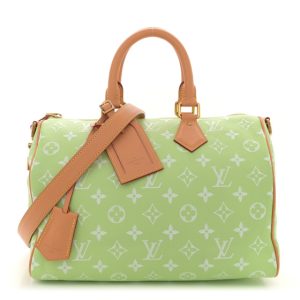 Louis Vuitton Calfskin Monogram Speedy P9 Bandouliere 30 Frozen Lime Vert Clair