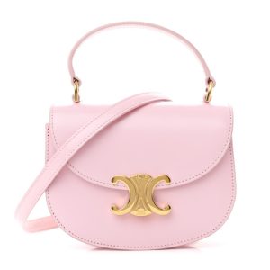 Celine Shiny Calfskin Triomphe Mini Besace Clea Light Pink