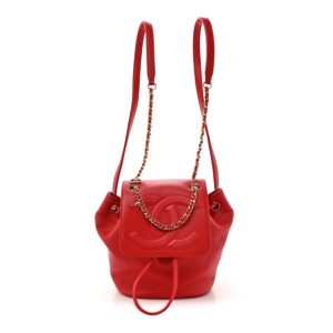 Chanel Lambskin CC Mania Backpack Red