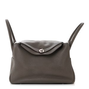 Hermes Taurillon Clemence Verso Lindy 34 Etain Bleu Indigo