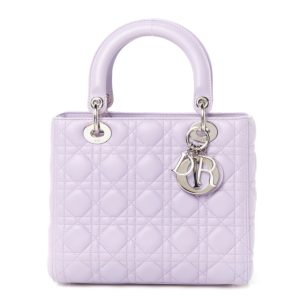 Christian Dior Lambskin Cannage Medium Lady Dior Purple